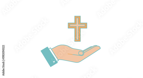 A hand holds a cross, symbolizing faith and religion.