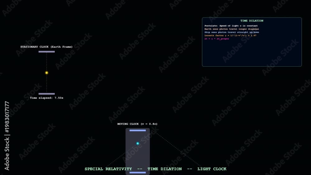 custom made wallpaper toronto digitalStunning motion graphics featuring Relativistic Time Dilation, perfect for futuristic and scientific visual concepts.