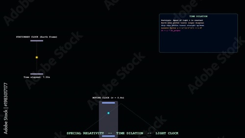 Wallpaper Mural Stunning motion graphics featuring Relativistic Time Dilation, perfect for futuristic and scientific visual concepts. Torontodigital.ca