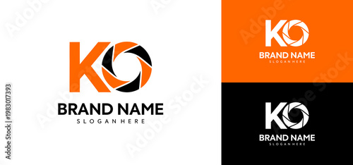 Letter K O logo design template.