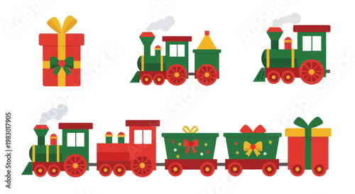 Fotografía Christmas Train with Gifts: Festive Holiday Transportation and Presents