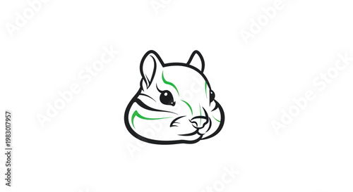 Cute Squirrel Head Logo, Vector Illustration, Minimalist Design