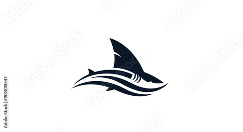 Stylized shark logo icon isolated on white background
