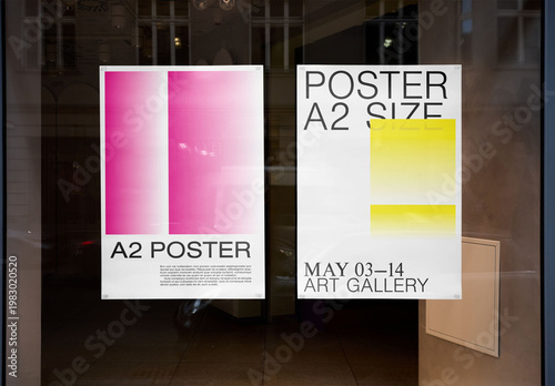 Mockup Of Two Vertical A3 Customized Posters