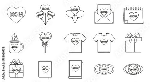 Heartfelt gifts and cards with love messages are given to mom