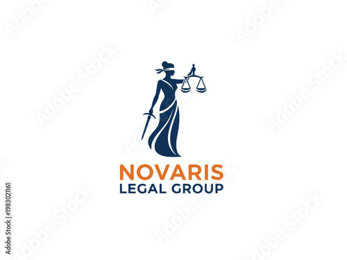 Lady Justice Silhouette Logo for Novaris Legal Group Law Firm