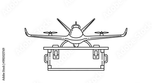 Drone on a case, aerial vehicle, technology, military, surveillance, transport