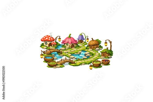Enchanted Fairy Village Scene
