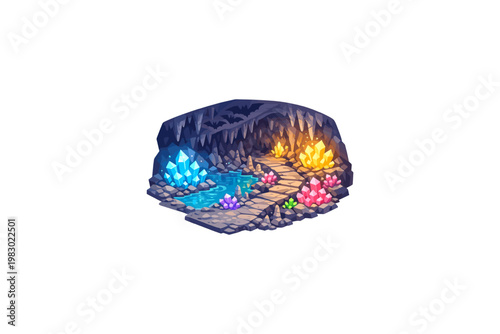 Magical Crystal Cave Landscape