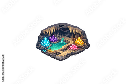 Magical Crystal Cave Isometric
