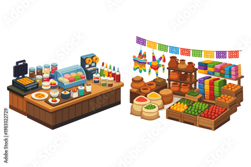 Mexican Market and Food Stall
