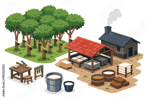 Rubber Tapping and Processing