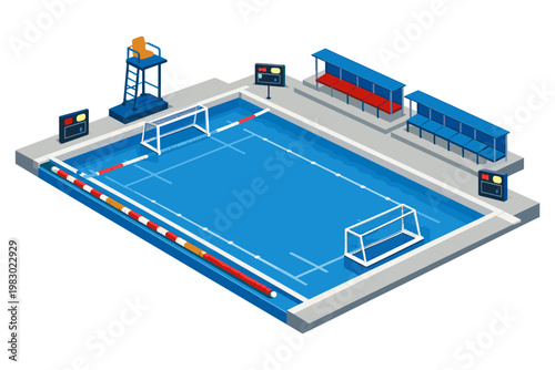 Water Polo Pool Isometric View