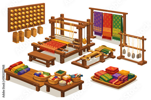 Traditional Textile Weaving Tools