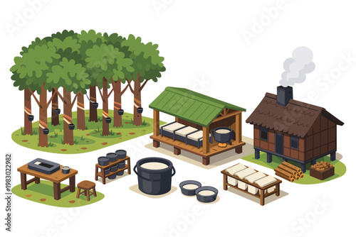 Rubber Tapping and Processing