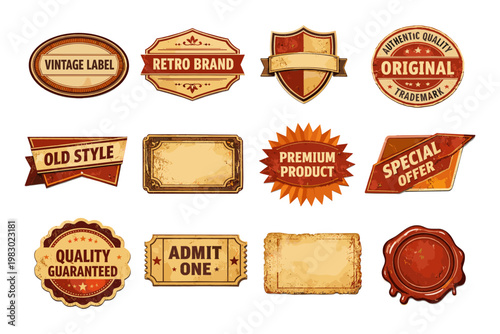 Vintage Labels and Badges Collection