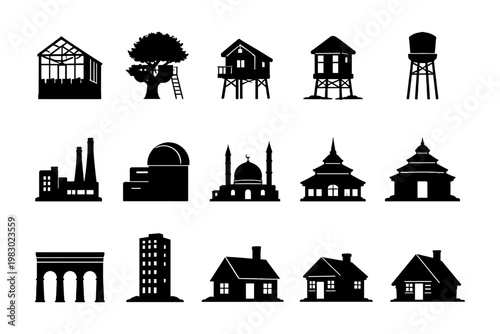 Various Building Silhouettes Collection