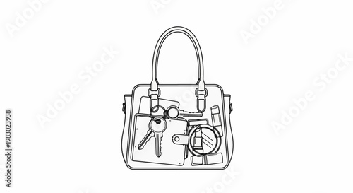 A neatly organized handbag filled with essential daily items