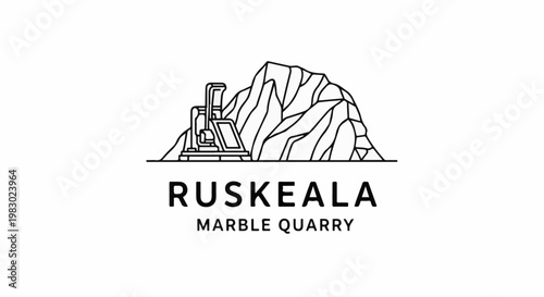 Industrial quarry machinery against a rocky mountain background