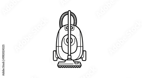 Line drawing of a vacuum cleaner on a white background.