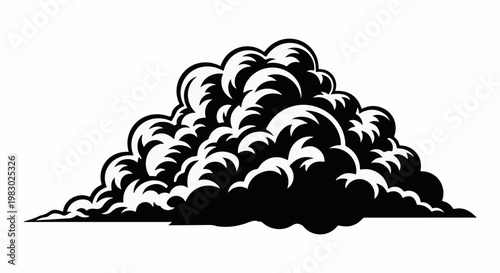 Stylized black and white cloud illustration