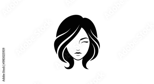 Stylish Woman Portrait Silhouette, Elegant Hairstyle, Beauty and Fashion Icon