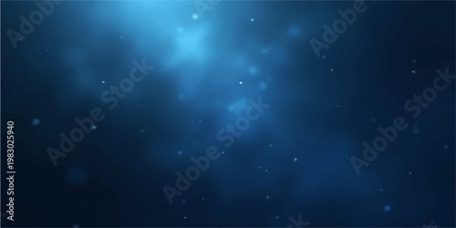 An abstract blue background blends a starry night sky and deep ocean water with bright nebula light and artistic galaxy particles for a cosmic universe design