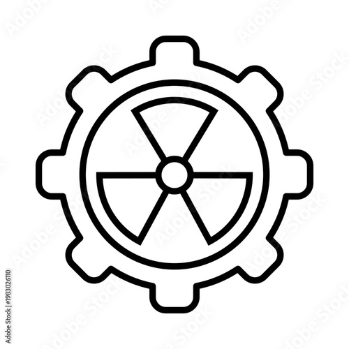 Radiation icon vector. Nuclear energy Illustration sign. Emitting symbol. Nuclear waste logo.