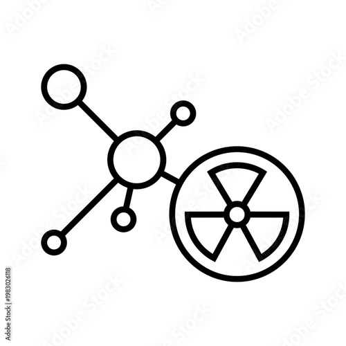Radiation icon vector. Nuclear energy Illustration sign. Emitting symbol. Nuclear waste logo.