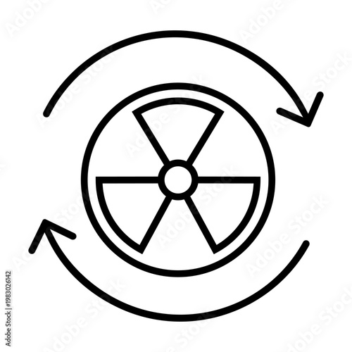 Radiation icon vector. Nuclear energy Illustration sign. Emitting symbol. Nuclear waste logo.
