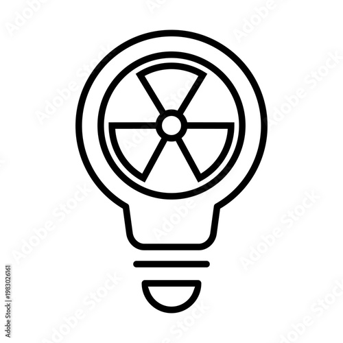 Radiation icon vector. Nuclear energy Illustration sign. Emitting symbol. Nuclear waste logo.