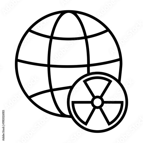 Radiation icon vector. Nuclear energy Illustration sign. Emitting symbol. Nuclear waste logo.