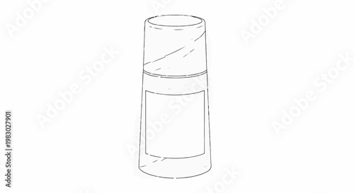 A simple line drawing of a tall, slender bottle with a cap