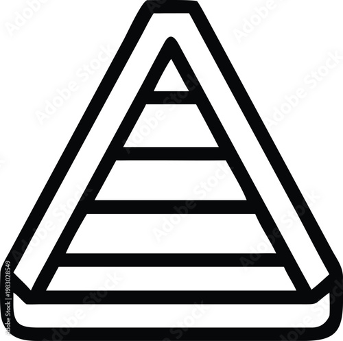 Layered pyramid structure representing hierarchy and foundational growth