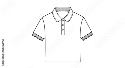 Polo shirt fashion illustration outline
