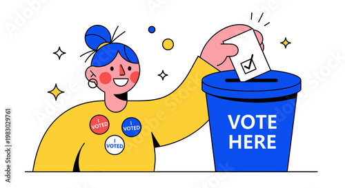 Person Casting Vote In Ballot Box