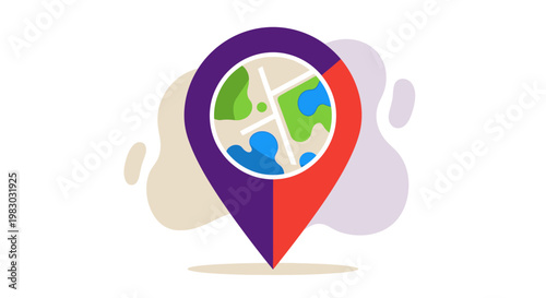 Colorful Map Pin Icon Location.