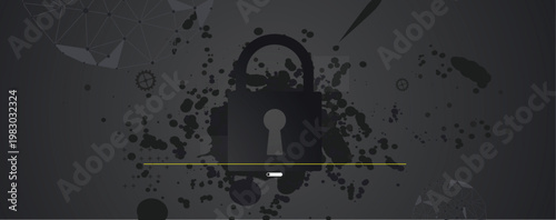 Cyber technology protecting data for business and internet project.