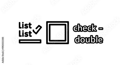 Checklist and double check box UI icons with check mark checklist selection checkbox verification validation interface complete business application software internet navigation planning