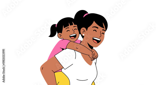 Mother and Daughter Sharing a Joyful Moment Together