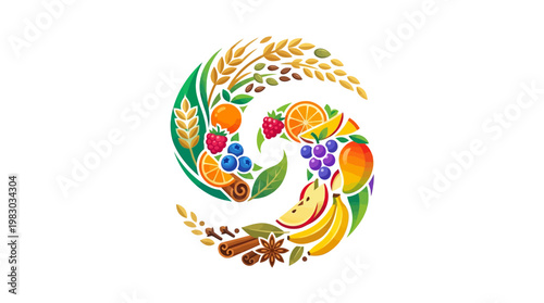 Variety of Fresh Fruit and Grains.