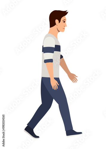 Animated sequence of a man walking forward