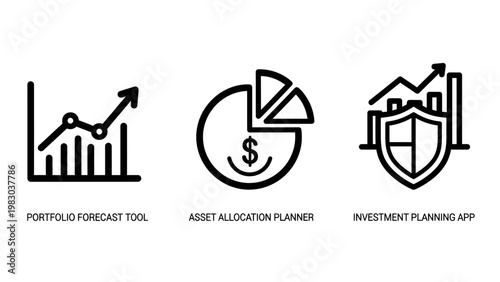 Business financial performance and profitability analysis icons set with charts and growth business profitability analysis investment financial performance currency corporate statistics