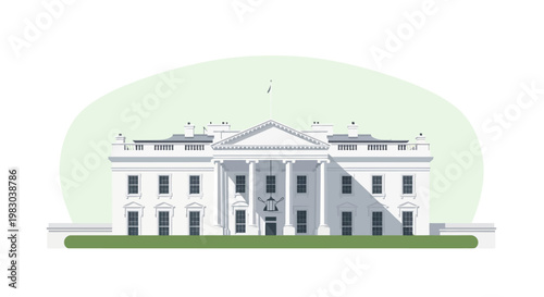 The White House in Flat Design