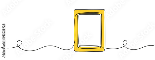 Tablet connected by cable on minimal white background