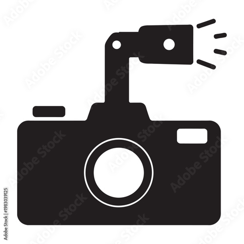 Vector graphic of a modern camera with a flash