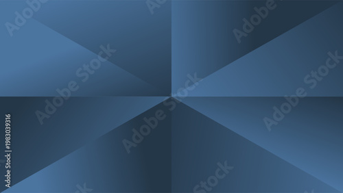 Modern Dark Blue Gradient Geometric Pattern Abstract Illustration Background. Symmetrical pattern of triangles. 
