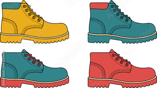 set of shoes vector