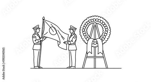 Military Ceremony: Flag Presentation and Wreath Laying