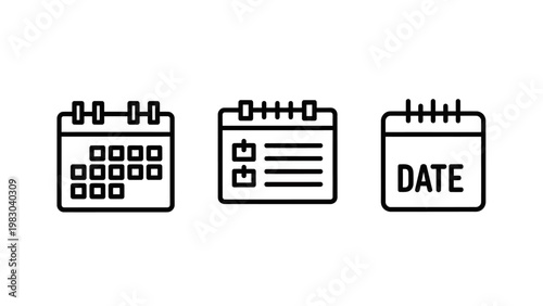 Calendar and date icons with calendar grid schedule icon time icon calendar schedule planning appointment illustration deadline reminder organization management business important